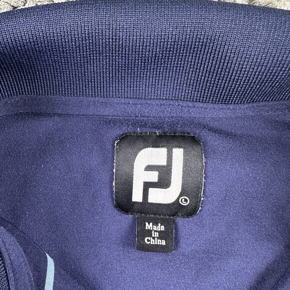 Footjoy Mens Polo Size Large (Lot Of 2) White & Blue Striped, Embroidered sleeve - Picture 14 of 16